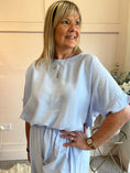 Load image into Gallery viewer, Handkerchief Hem Top & Pant Set - Pale Blue - Wardrobe By Simone
