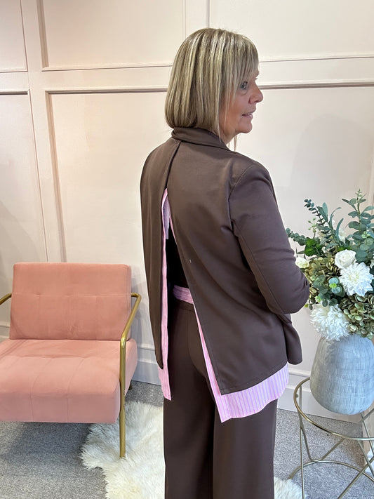 Blazer And Trouser Set _ Brown