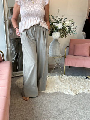 Wide Corduroy Pant - Beige