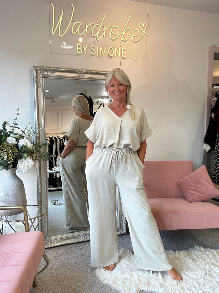 Wide Leg Pant - Beige