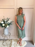 Load image into Gallery viewer, A Spotty Dotty Dress - Green/Cream
