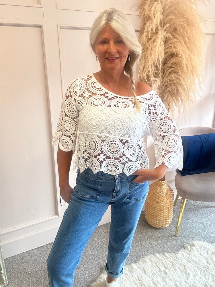 Cute Crochet Little Jumper - White