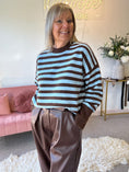 Load image into Gallery viewer, Fun Striped Jumper -  Blue/Brown

