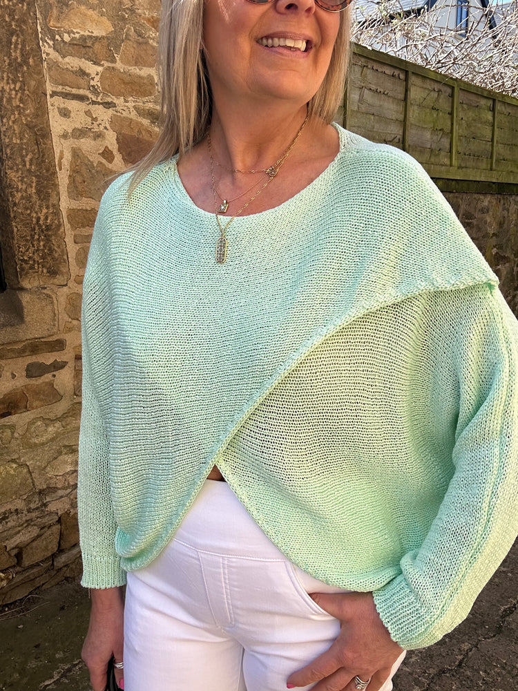 Crossover Layered Longer Jumper - Mint