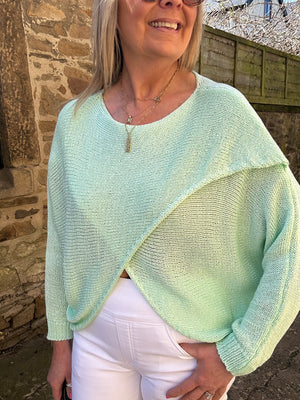 Crossover Layered Longer Jumper - Mint