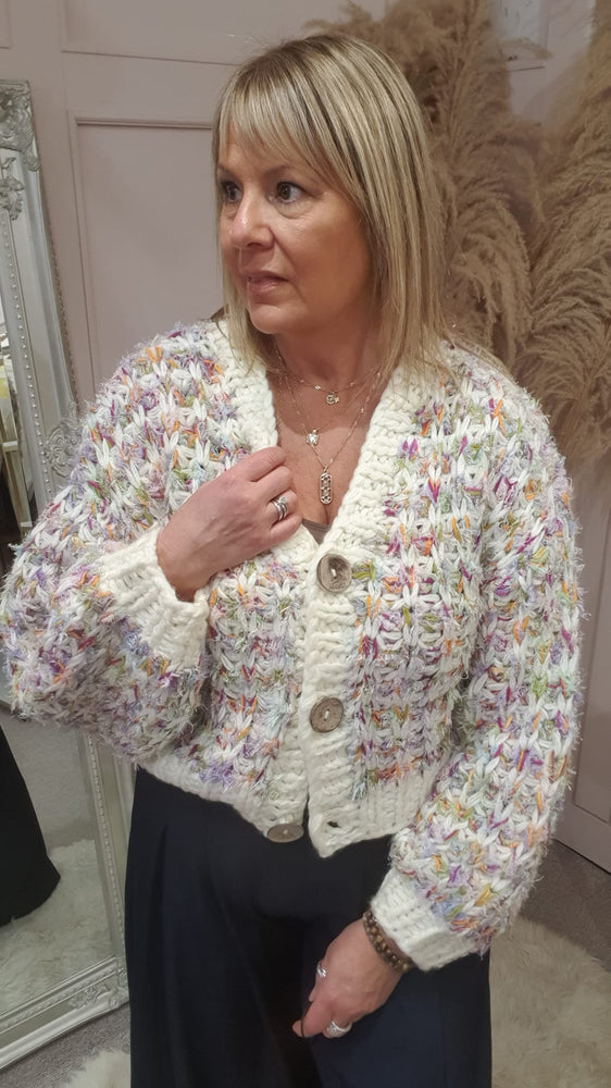 Chunky Knit Cardigan - Multi Colour