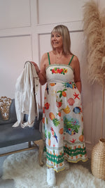 Fruits Of Summer Dress - Cream/Mix