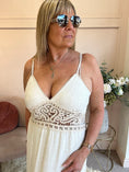 Load image into Gallery viewer, Boho Crochet Waist Maxi Dress - Soft Cream - Wardrobe By Simone
