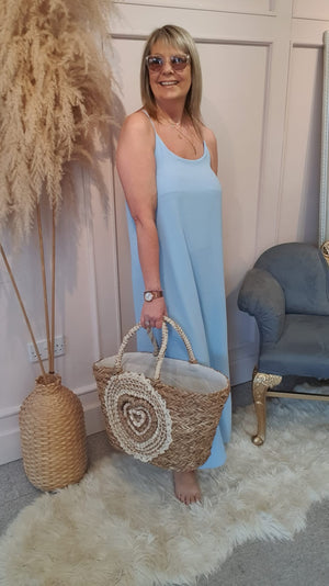 Strappy Maxi Sundress - Pale Blue - Wardrobe By Simone
