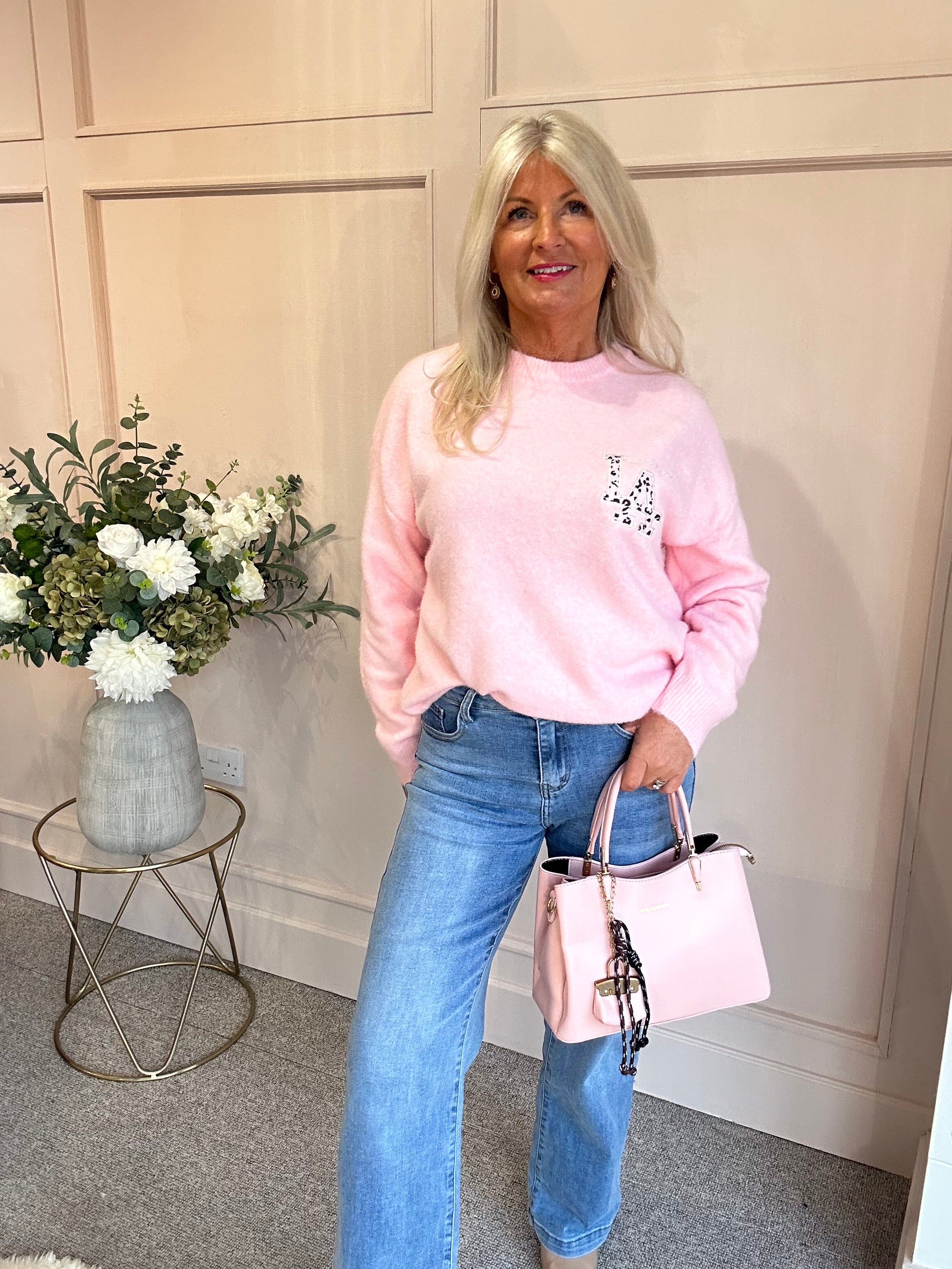 LA Jumper - Pink & Leopard