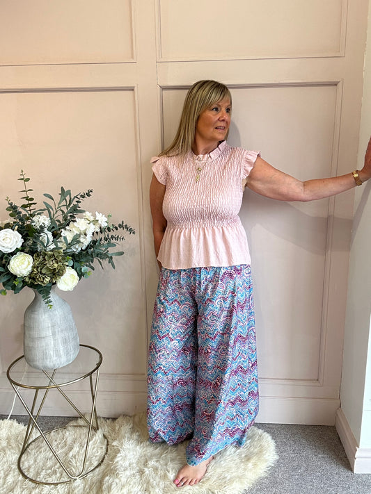 Cute Peplum Top  - Dusky Pink - Wardrobe By Simone