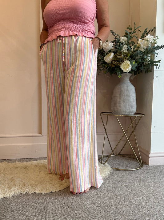 Candy Pastel Striped Pant - Mix