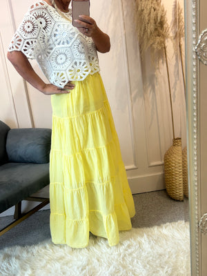 Gypsy Maxi skirt - Pale Yellow