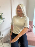 Load image into Gallery viewer, Fluted Edge Short Sleeve Jumper - Latte
