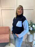 Load image into Gallery viewer, Turtle Neck Jumper -Navy/Power Blue
