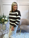 Load image into Gallery viewer, Striped Soft Jumper - Chocolate/Cream
