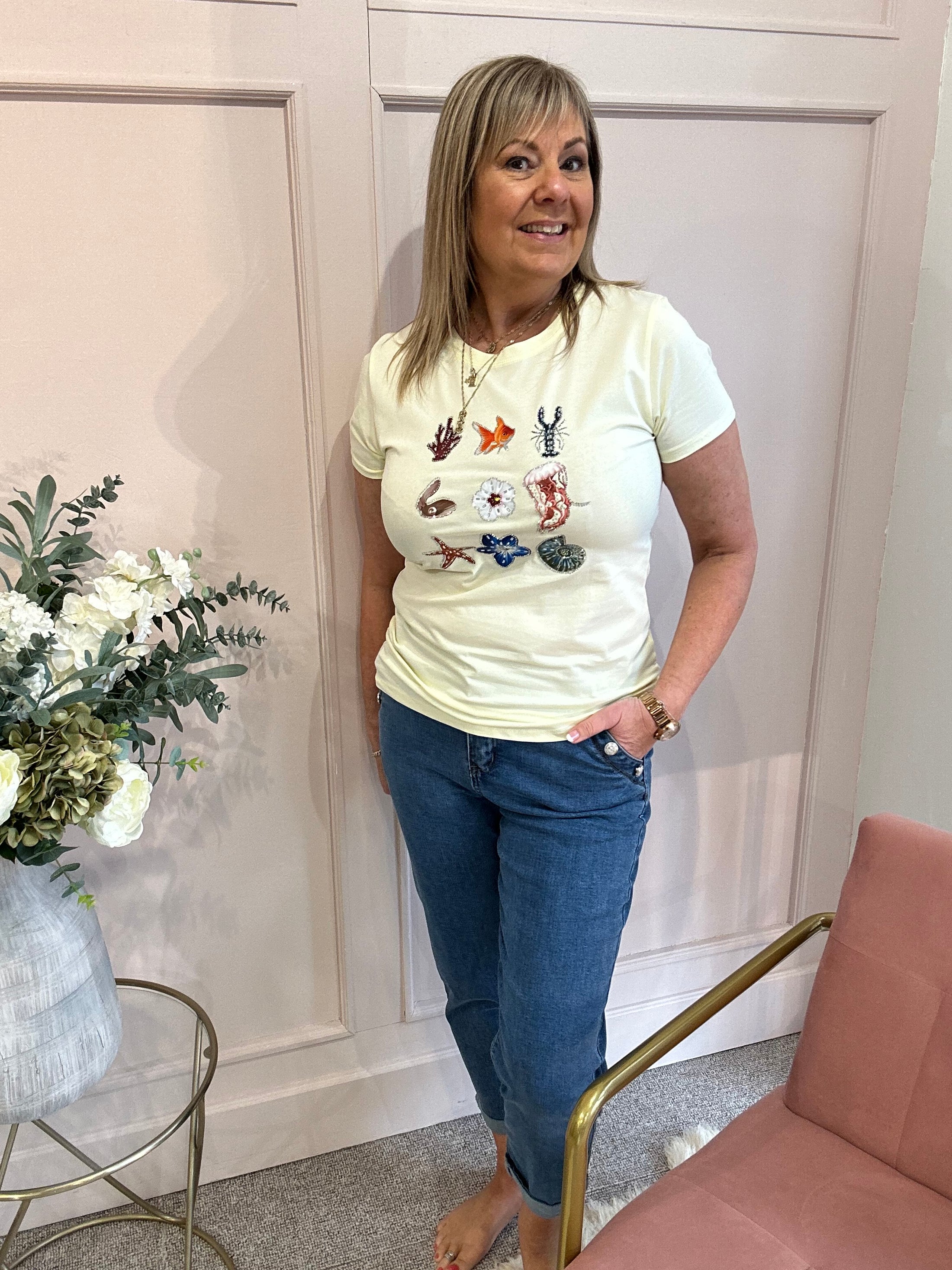 By The Seaside T-Shirt - Lemon - Wardrobe By Simone