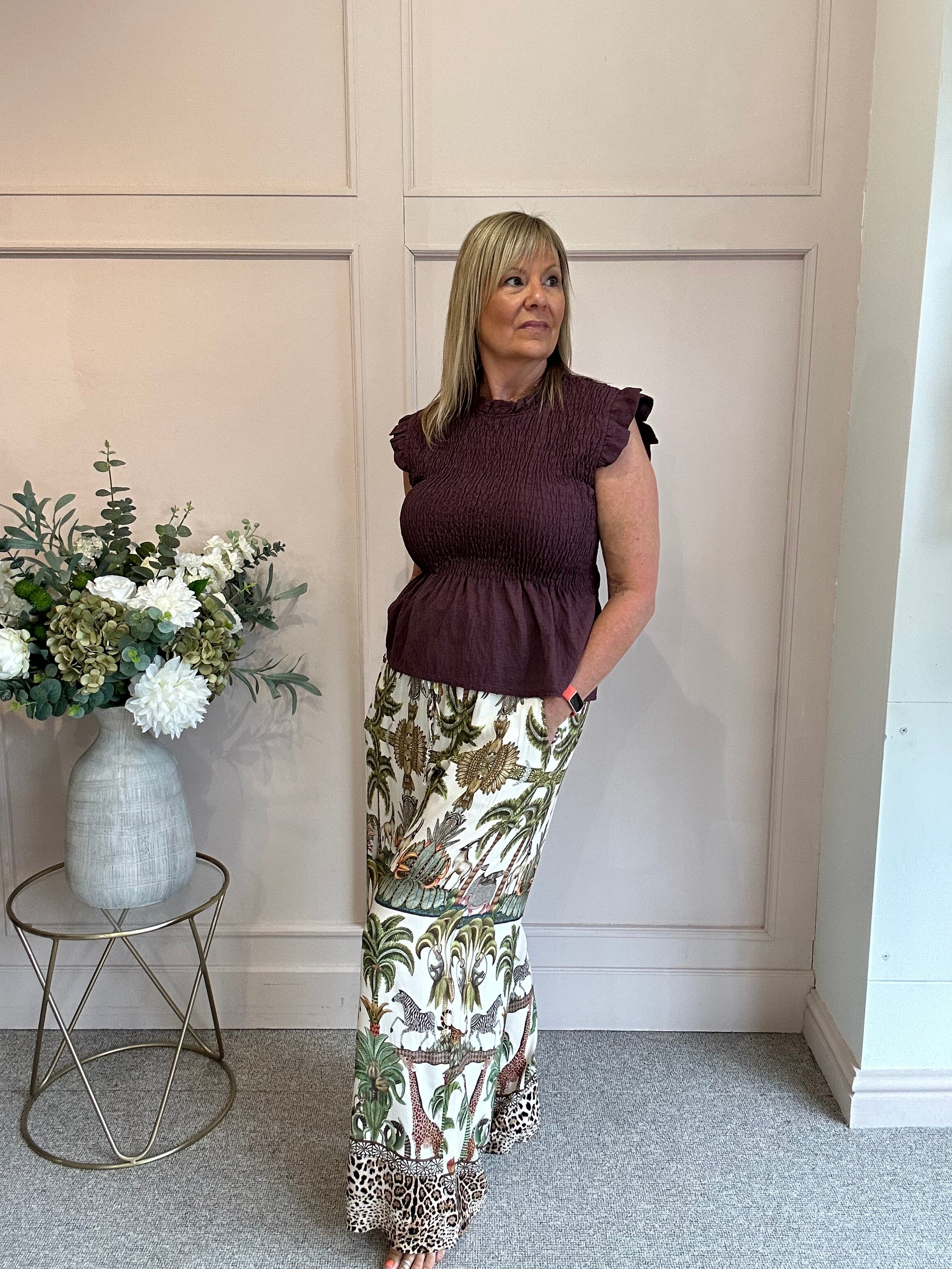 Cute Peplum Top  - Damson