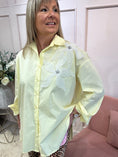 Load image into Gallery viewer, White Applique Flower Shirt  - Sunshine Yellow - Wardrobe By Simone
