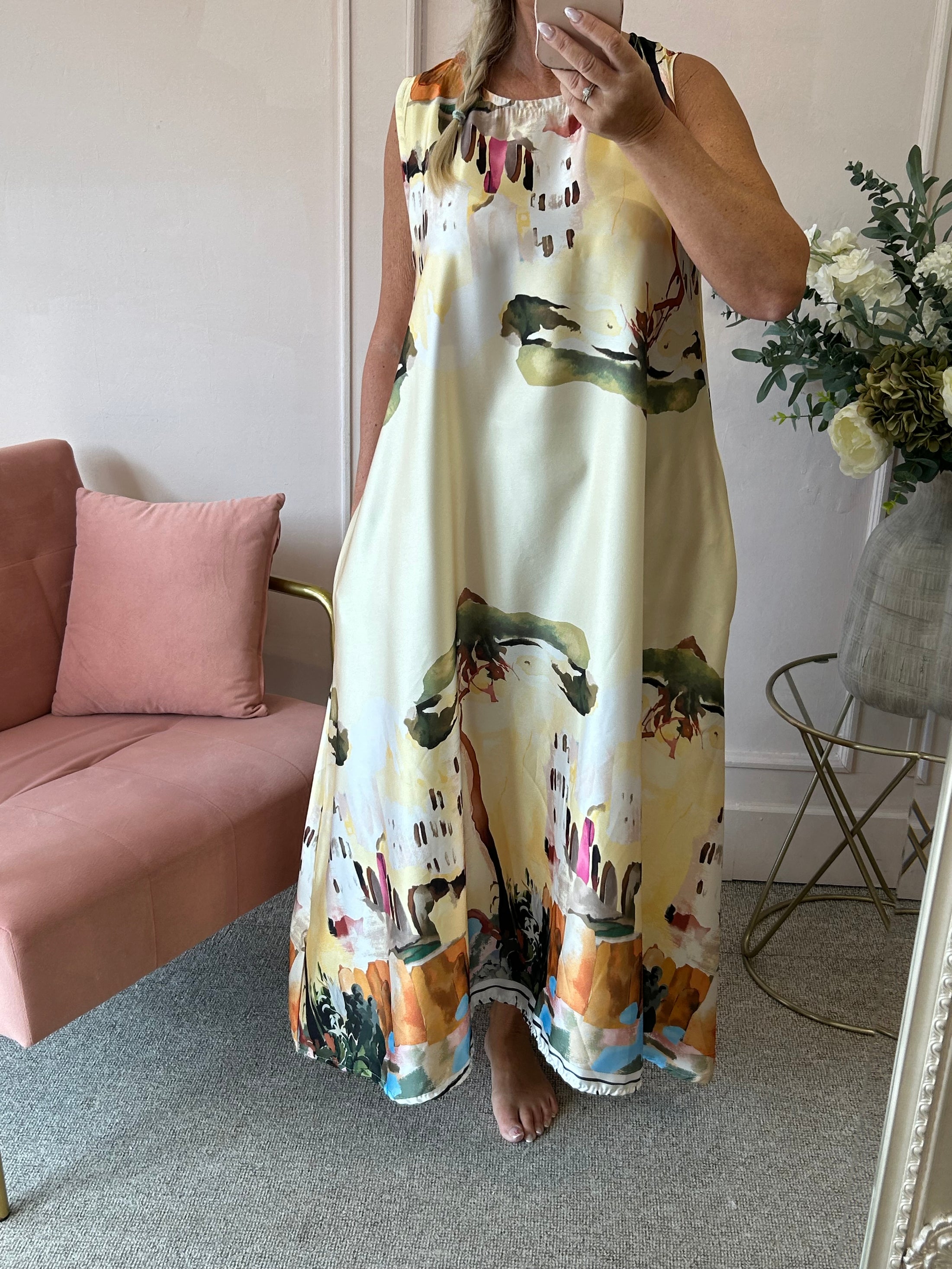 Santorini Maxi Dress- Yellows - Wardrobe By Simone