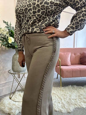 Plait Braid Detail Lounge Pant - Taupe