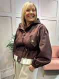 Load image into Gallery viewer, Short Hooded Jacket - Plum - Wardrobe By Simone
