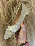 Load image into Gallery viewer, Gold Cute Little Beaded Pump - Gold - Wardrobe By Simone
