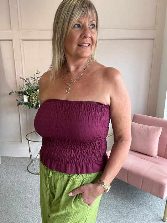 Bandeau Top  - Burgundy