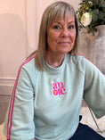 Load image into Gallery viewer, Amore Sweatshirt Jumper - Sage/Fuchsia - Wardrobe By Simone
