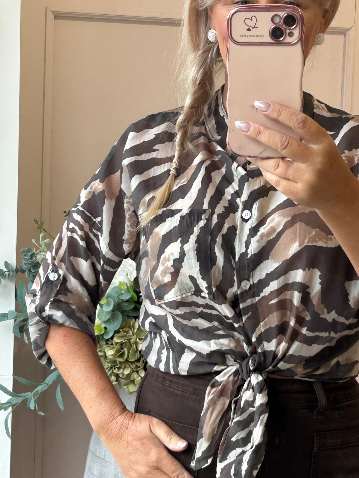 Tiger Print Shirt - Browns