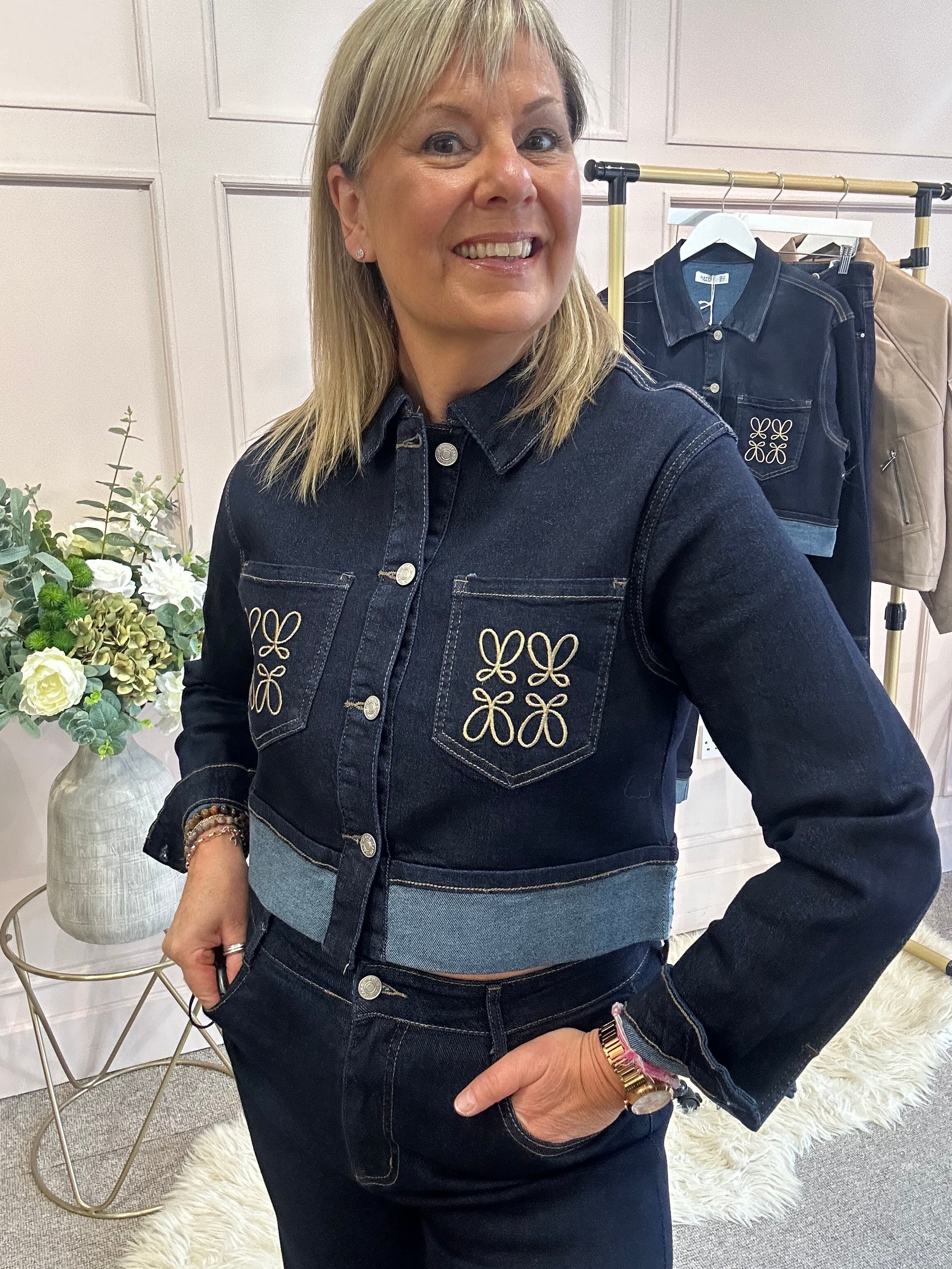 Boxed Style Denim Jacket - Indigo Denim