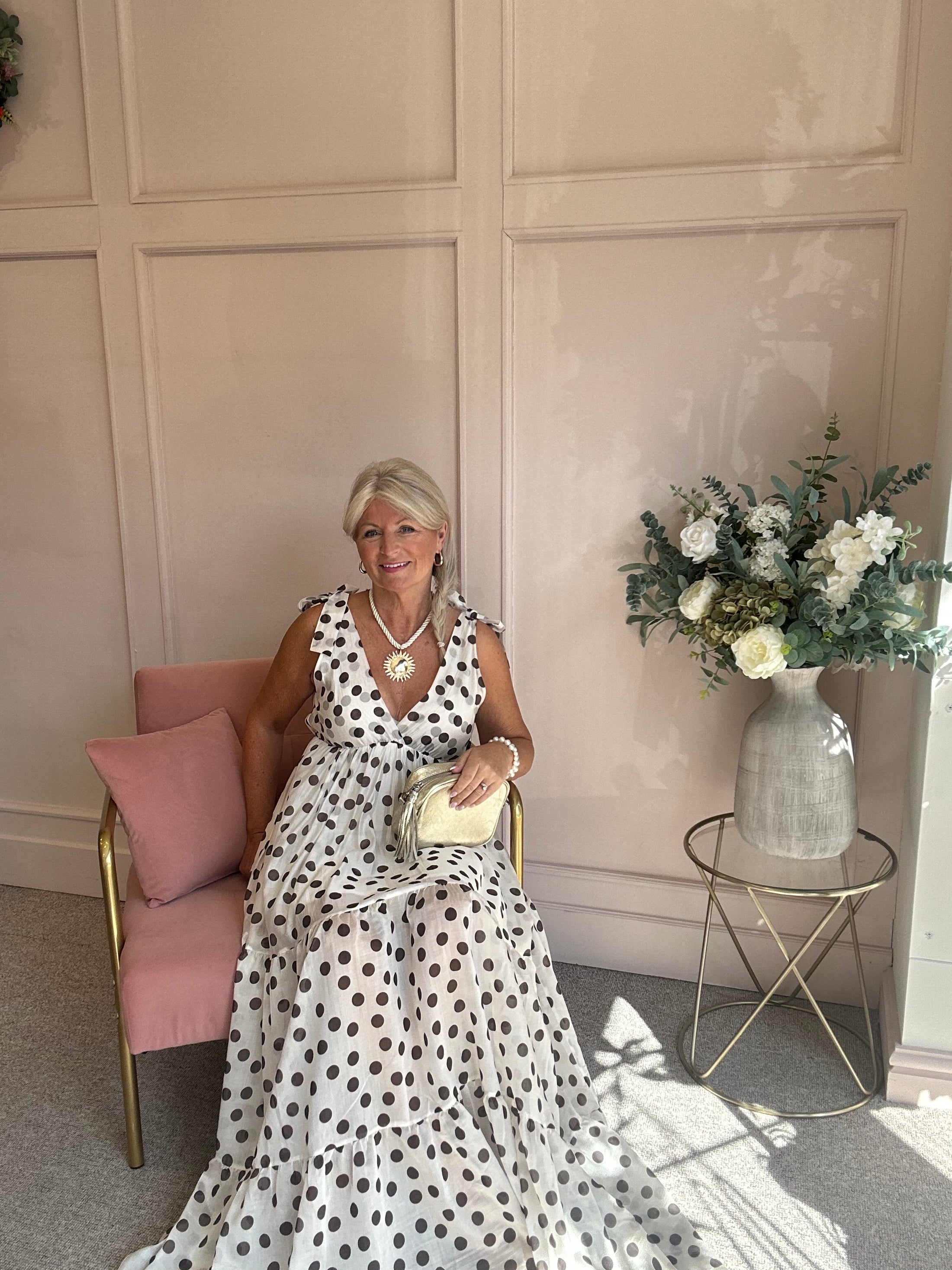 Spotty Dotty Dress - Cream/Brown - Wardrobe By Simone