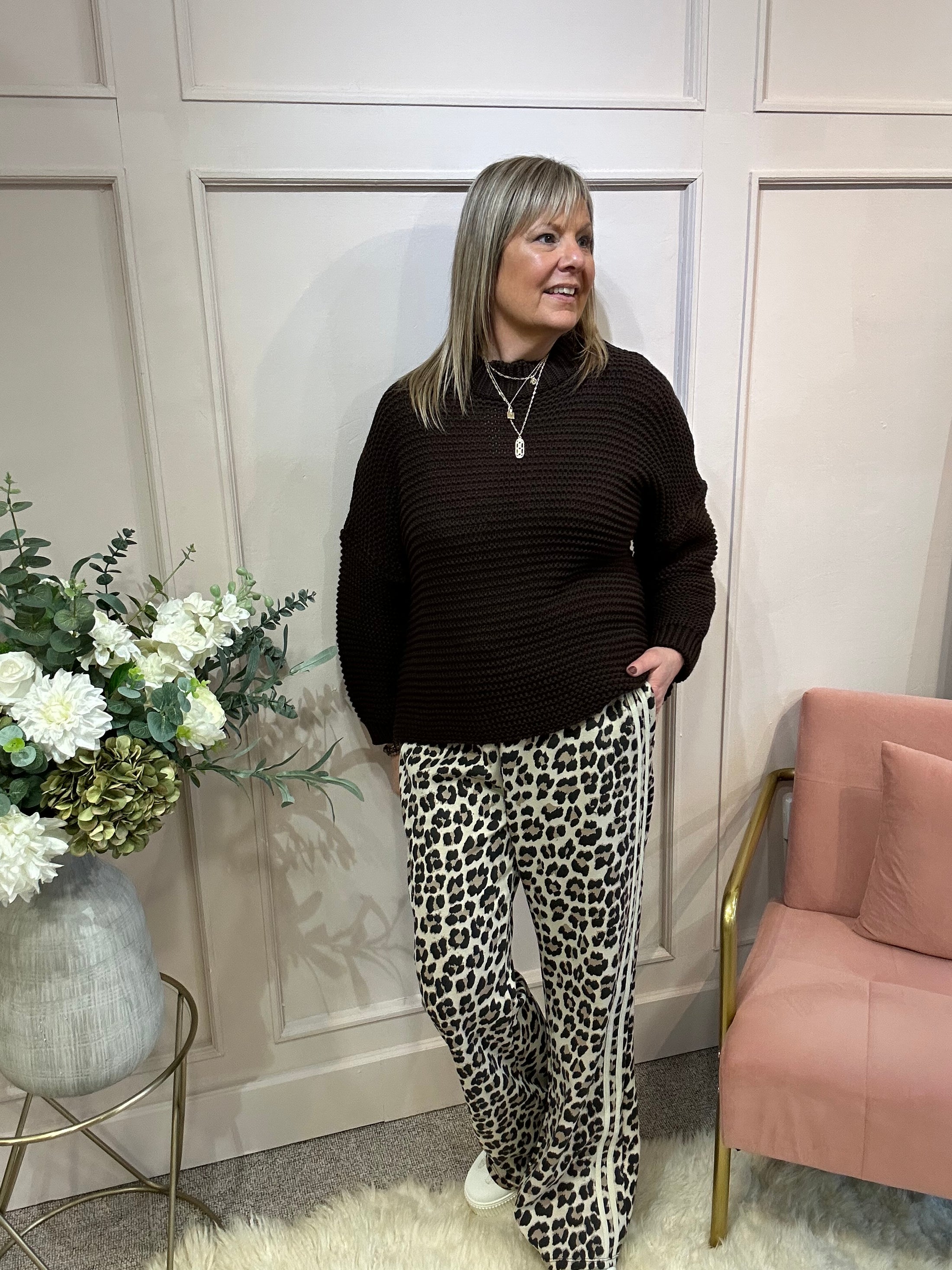 Fisherman Knit Jumper - Brown - Wardrobe By Simone