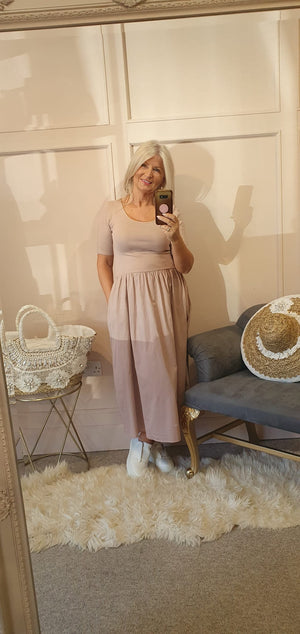 Capped Sleeve Dress - Pink - Wardrobe By Simone