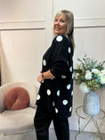 Load image into Gallery viewer, Oversized Spot Cardi Jacket - Black/Cream
