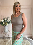 Load image into Gallery viewer, Scalloped Edged Vest Top - Taupe - Wardrobe By Simone
