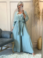 Floaty Jacket & Strapy Jumpsuit - Sage Green