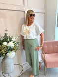 Load image into Gallery viewer, Scarf Tie Wide Pant - Khaki
