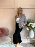 Load image into Gallery viewer, Checked & Ruched Blazer - Black/White
