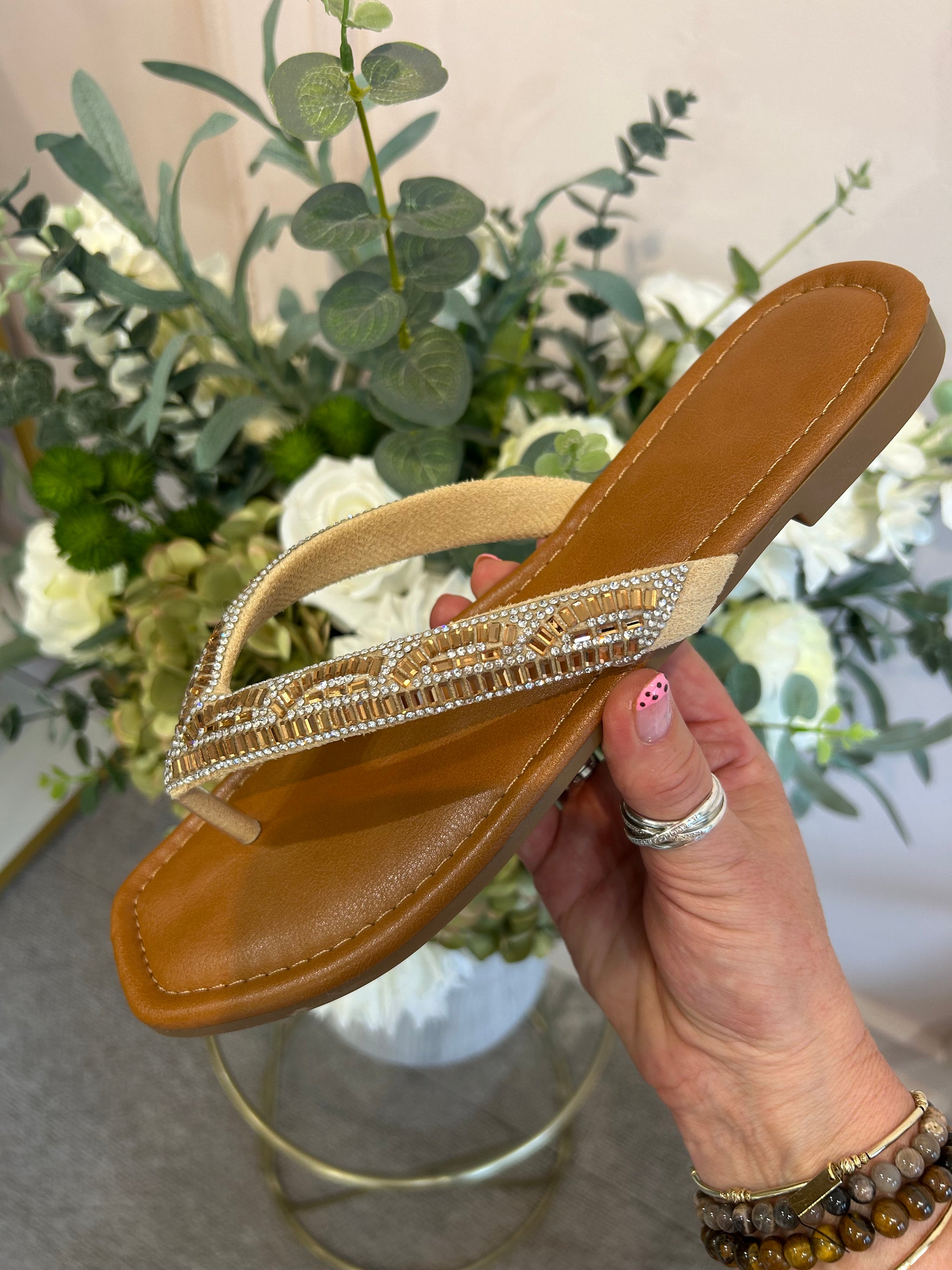 Bling Flip Flop - Gold - Wardrobe By Simone