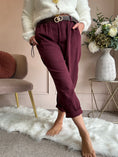 Load image into Gallery viewer, Belted Canvas Pant - Burgundy
