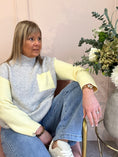 Load image into Gallery viewer, Turtle Neck Jumper -Grey/Lemon
