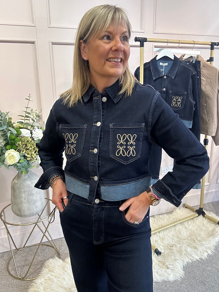 Boxed Style Denim Jacket - Indigo Denim