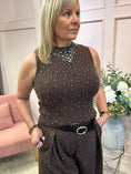 Load image into Gallery viewer, Beaded Sleeveless Knit Top - Brown
