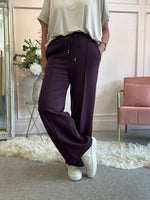 Comfy Wide Leg Lounge Pant - Aubergine