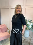 Load image into Gallery viewer, Heart Edged Jumper - Black/Cream
