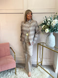 Load image into Gallery viewer, Checked Crossed Over Jacket - Beige/Orange - Wardrobe By Simone
