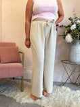 Load image into Gallery viewer, Tie Belt Wide Pant - Beige - Wardrobe By Simone
