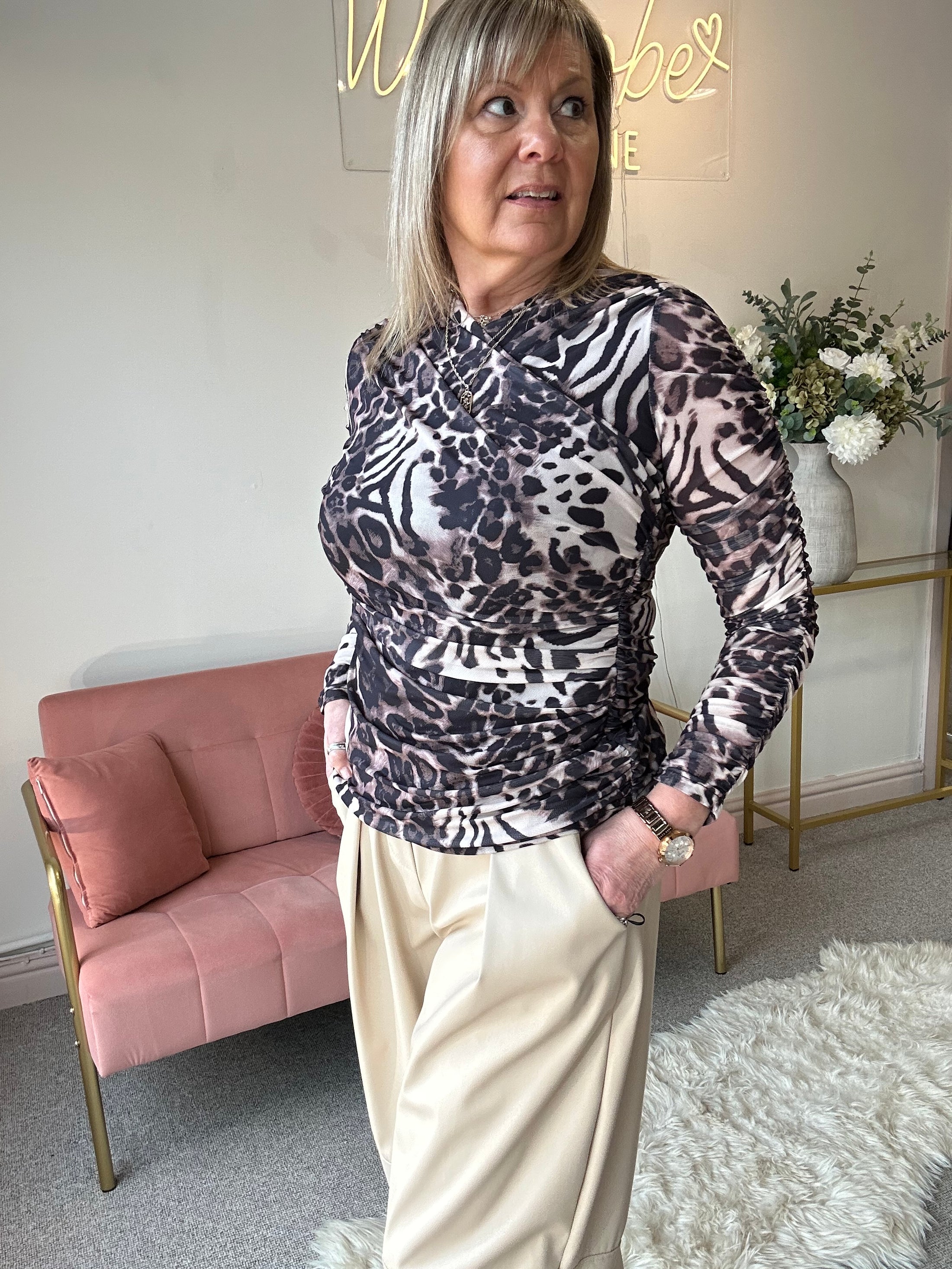 Cross Over Top - Leopard