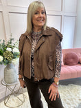 Load image into Gallery viewer, Suedette Sleeveless Jacket - Brown

